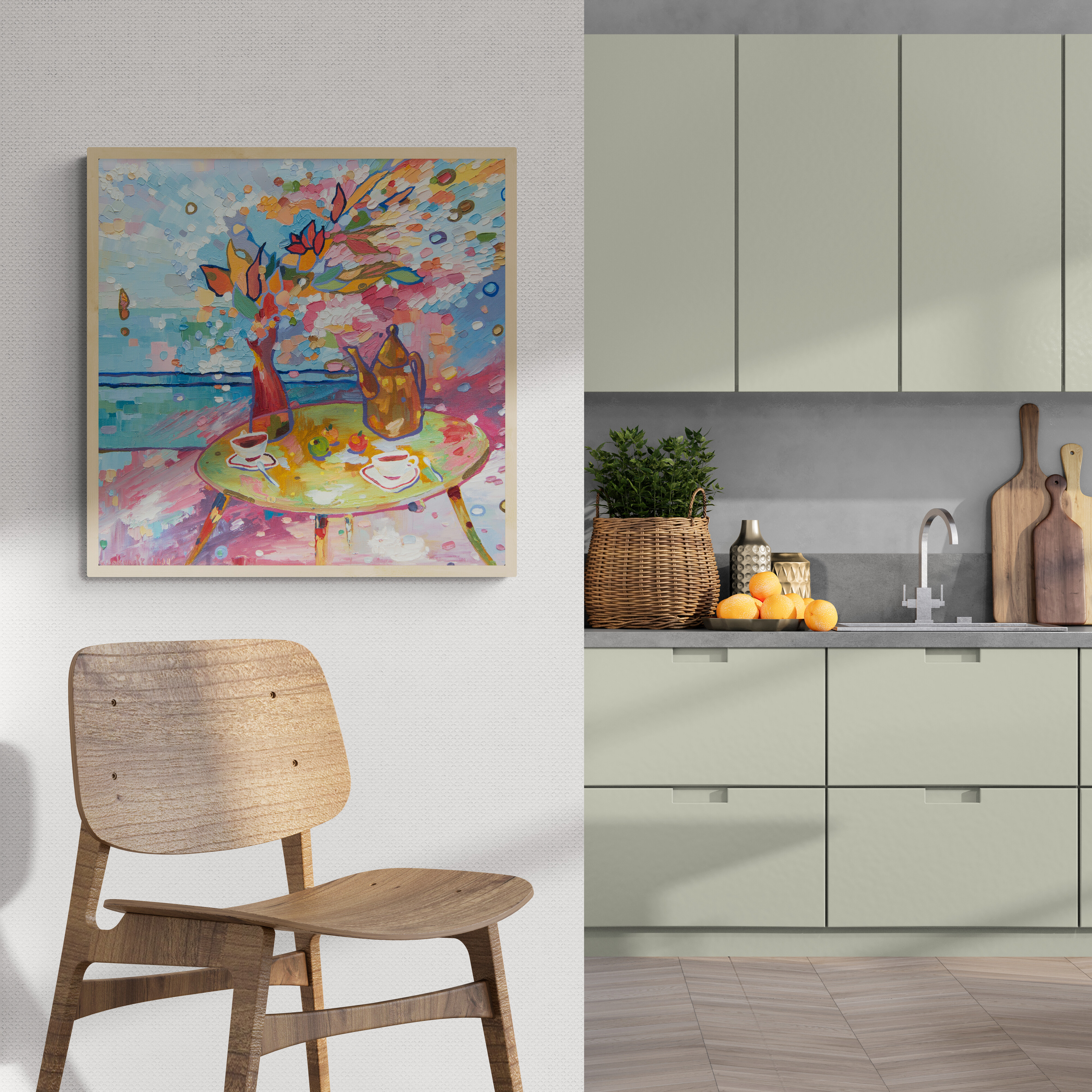 С моря дует ветерок, летом, на террасе, спит пушистый белый кот - снится в этот раз, что с моря дует ветерок